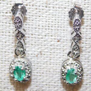 Sterling Silver Earrings with Seafoam Green stones